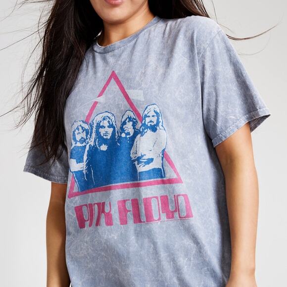 Junk Food T-Shirt Pink Floyd Graphic Band Gray Oversized Women's Size Large NWT - Picture 1 of 4
